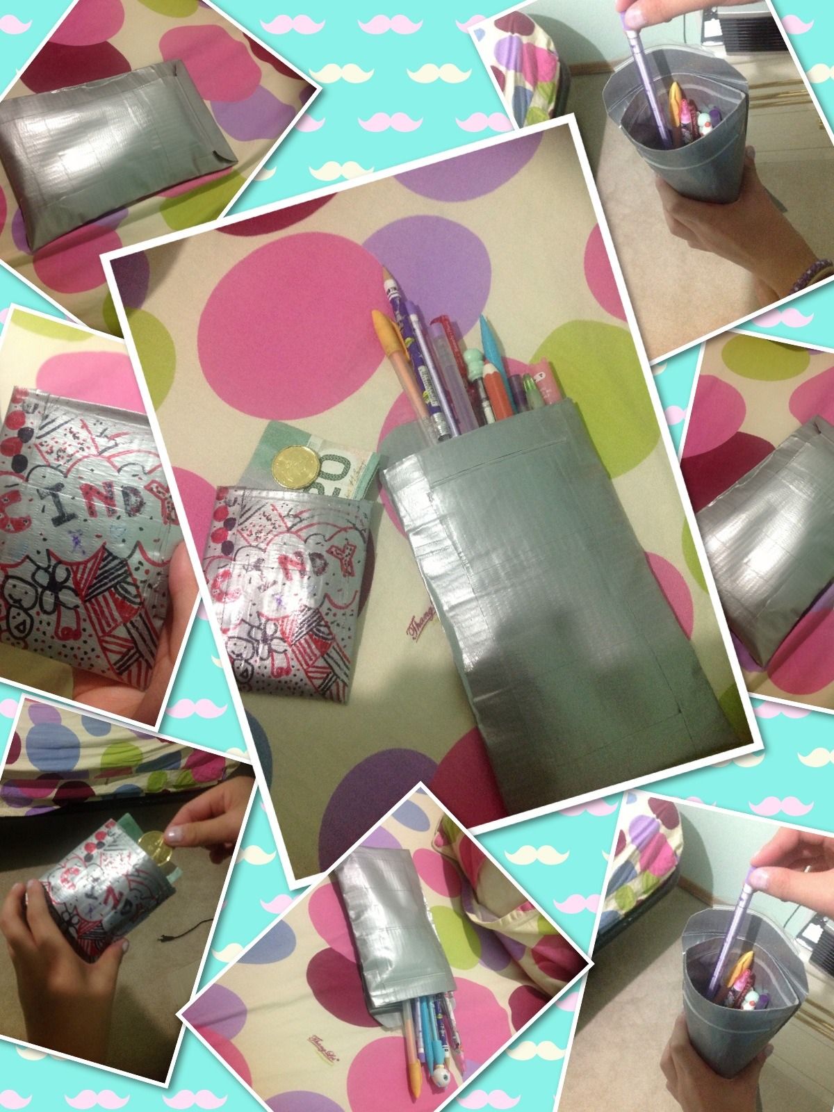 Back to School Duct Tape Money Holder and Pencil Case