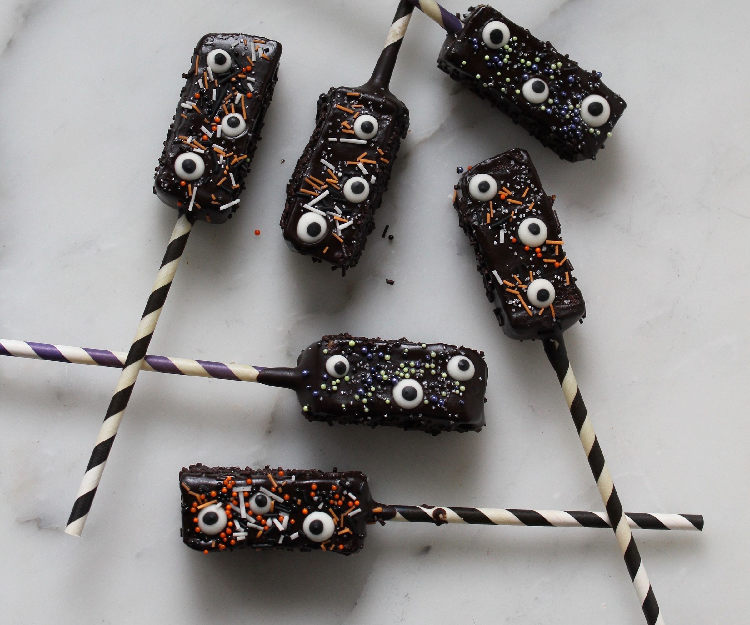 Halloween Rainbow Cookie Pops