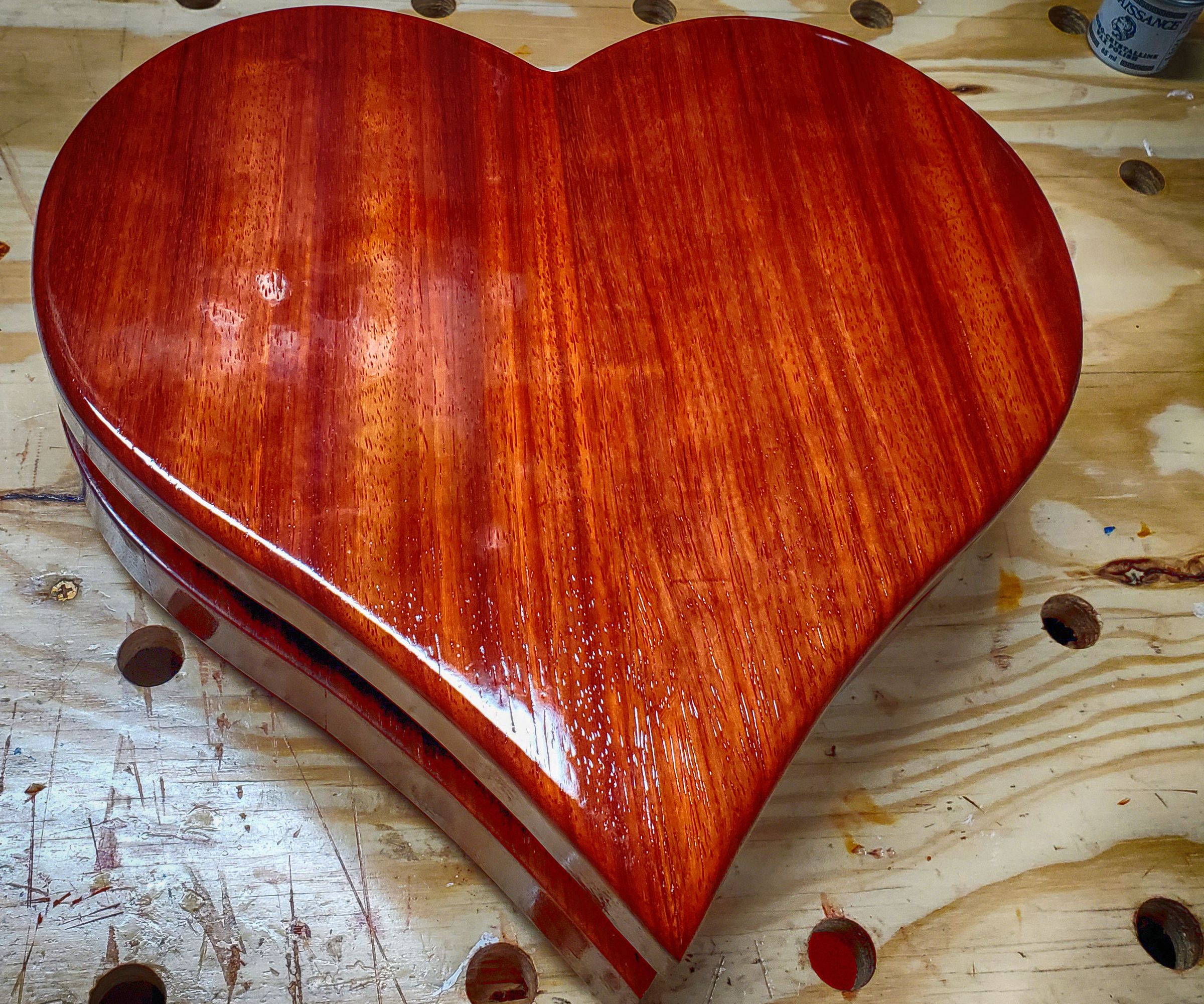 Freedom-Filled Padauk Heart Box