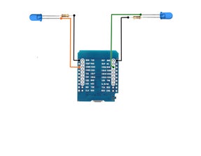 Option a - Blue Diodes/LEDs Center