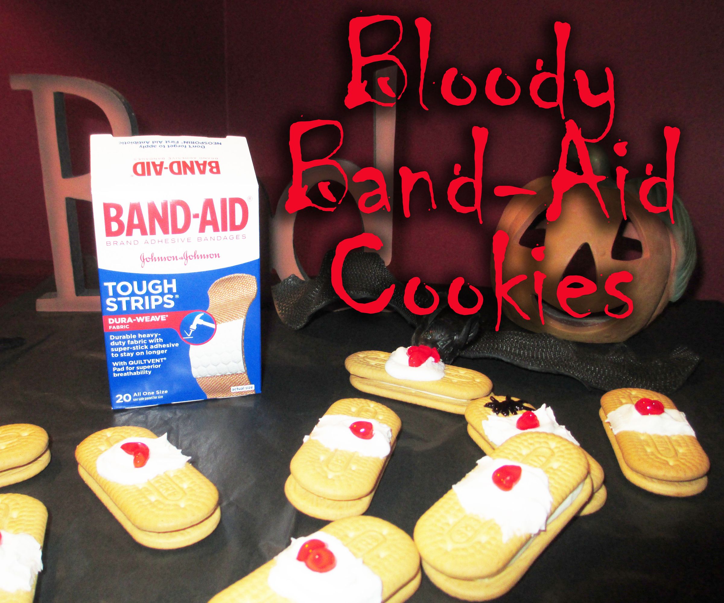 Bloody Band-Aid Cookies for Halloween