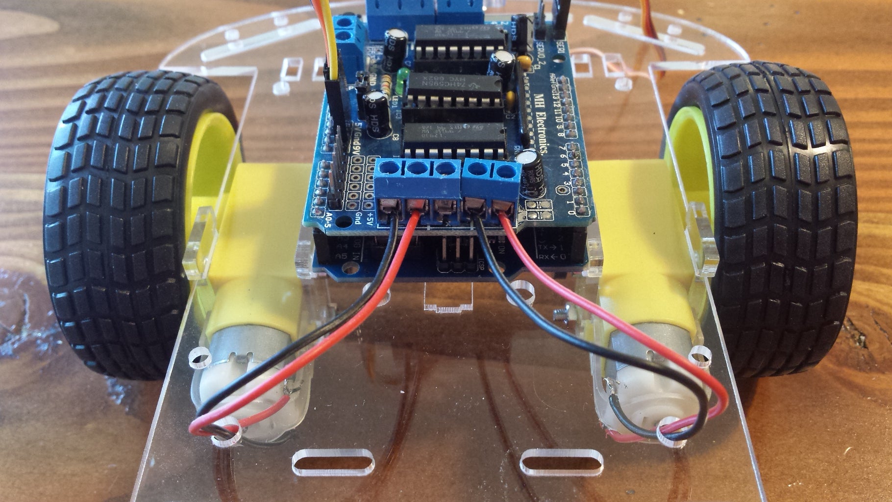 Connect Motors to Motor Drive Shield