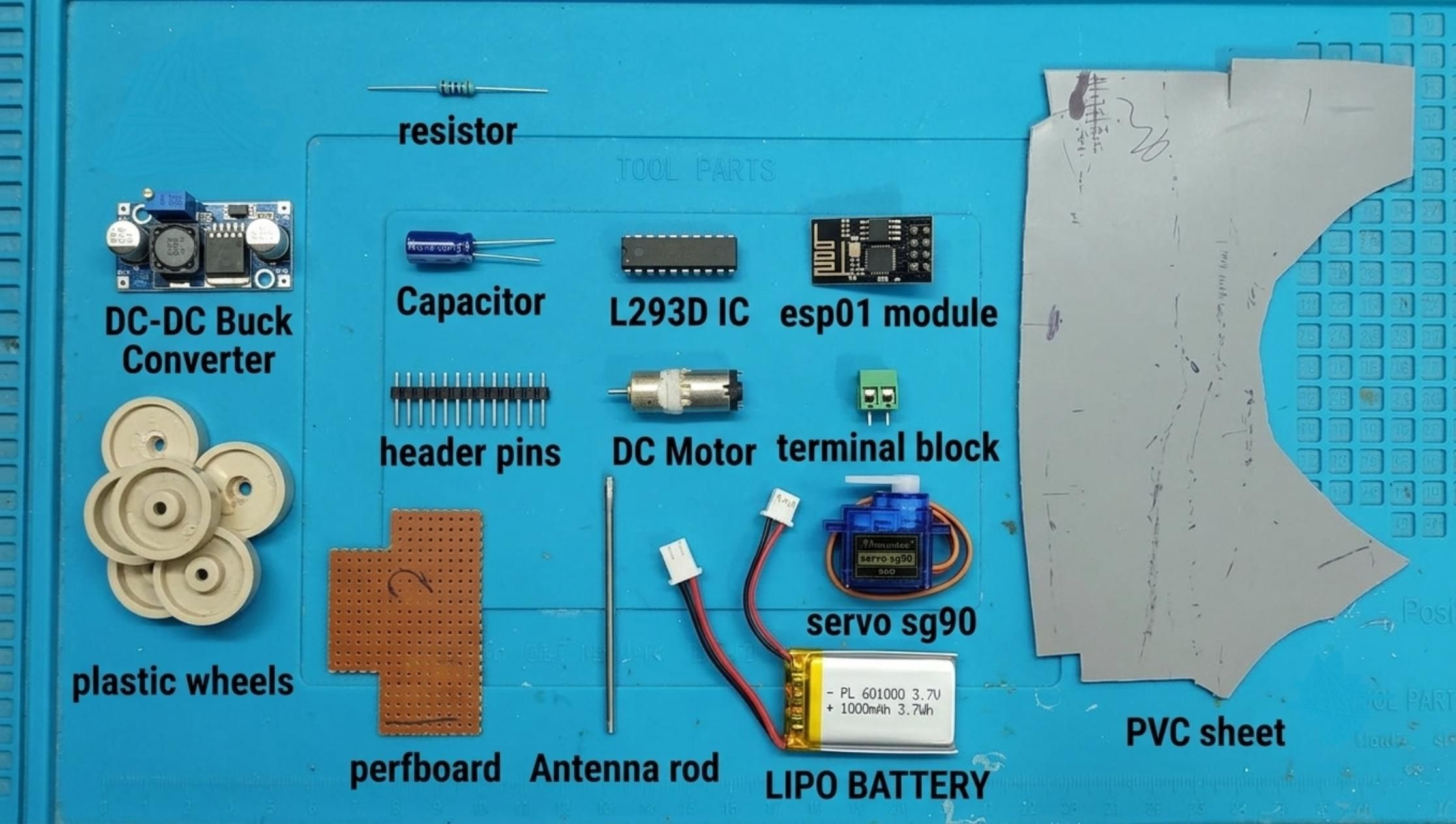 ภาพขั้นตอนการสร้างตัวรถ IoT RC Car จาก Tutorial ต้นฉบับ