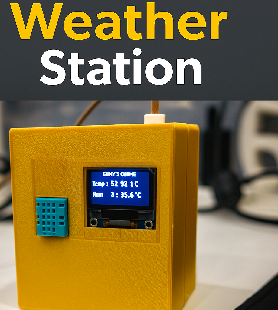 Tabletop Weather Station Using Arduino, DHT11 Sensor & OLED Display