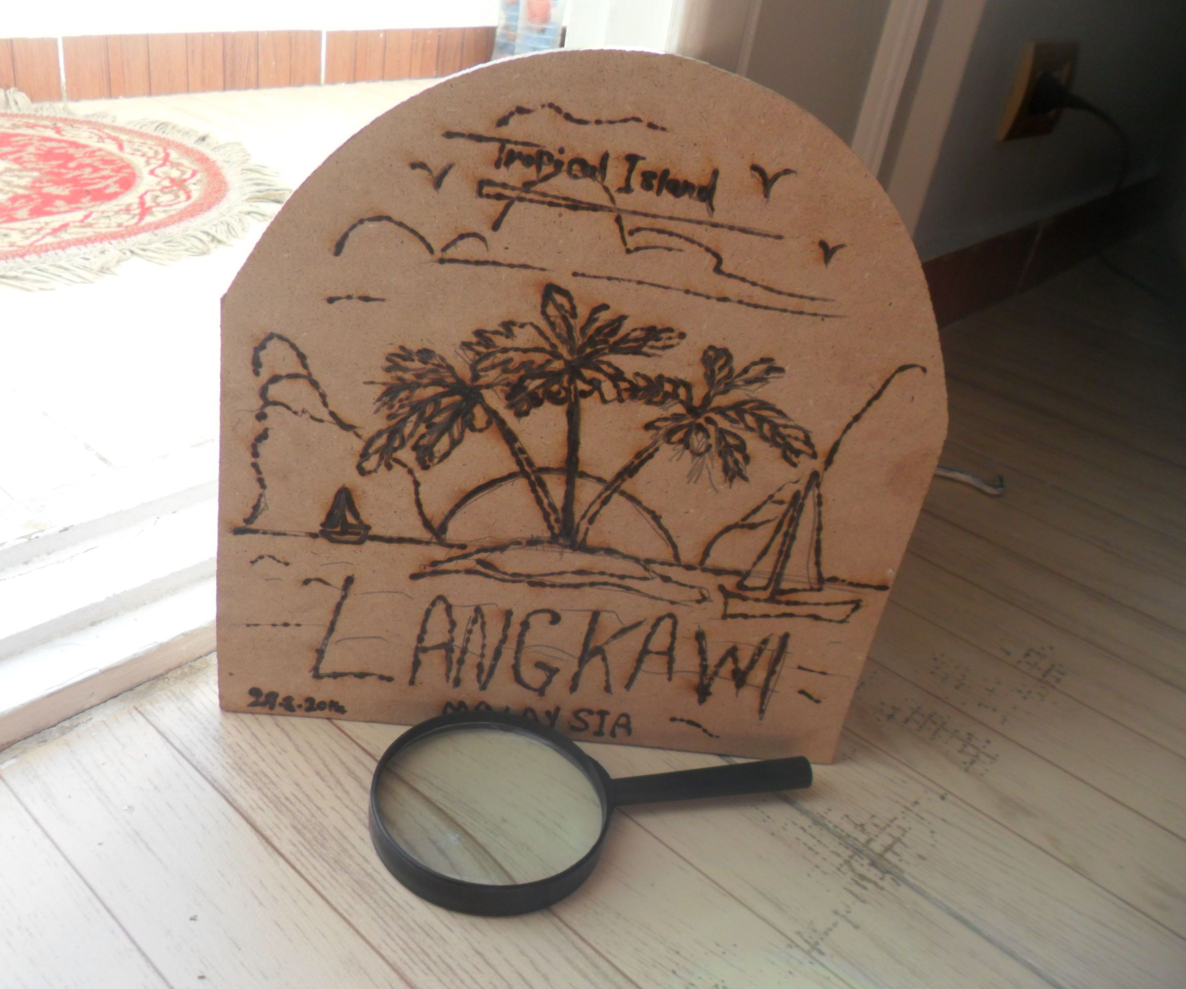 Tropical Island Art - Solar Wood Burn