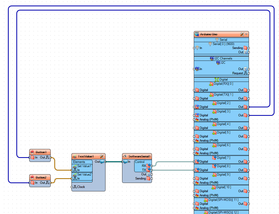 In Visuino Connect Components