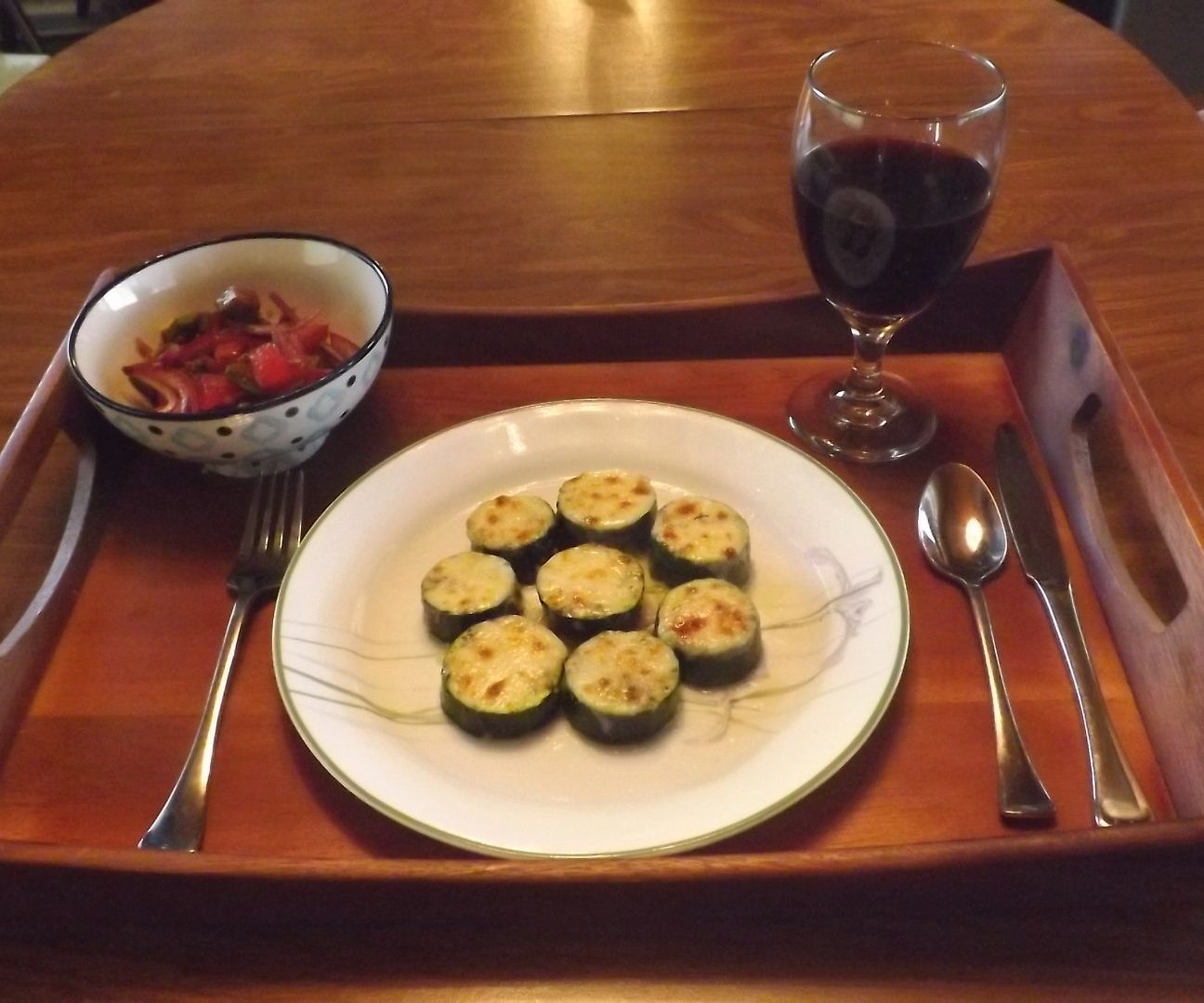 BAKED ZUCCHINI WITH GARLIC OIL & MOZZARELLA