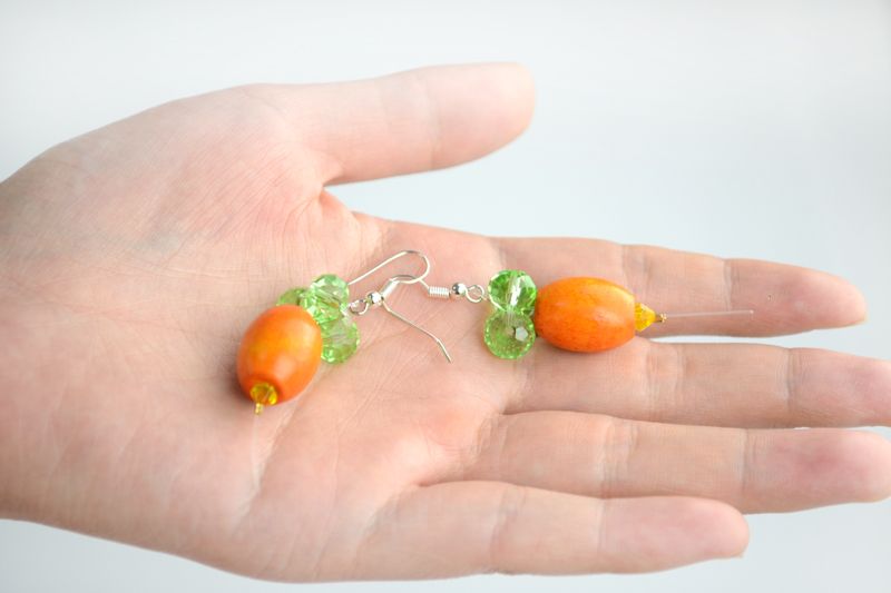 Beaded Easter Carrot Gifts- How to Make Radish Earrings
