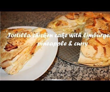 Tortilla Chicken Cake With Limburger, Pineapple & Curry Recipe