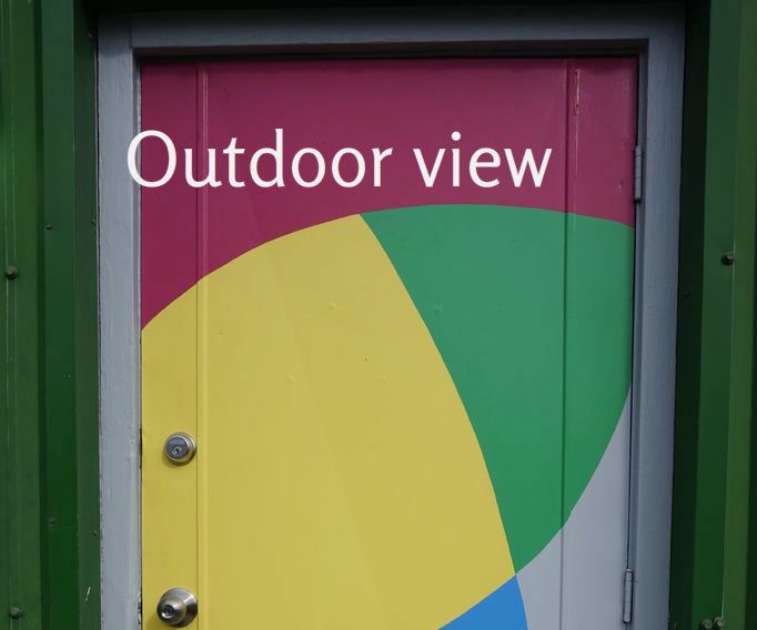 Colour Coded Makerspace Door