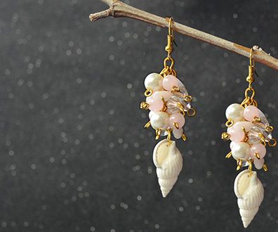 Tutorial of Earrings on Summer Jewelry Making Materials Shell