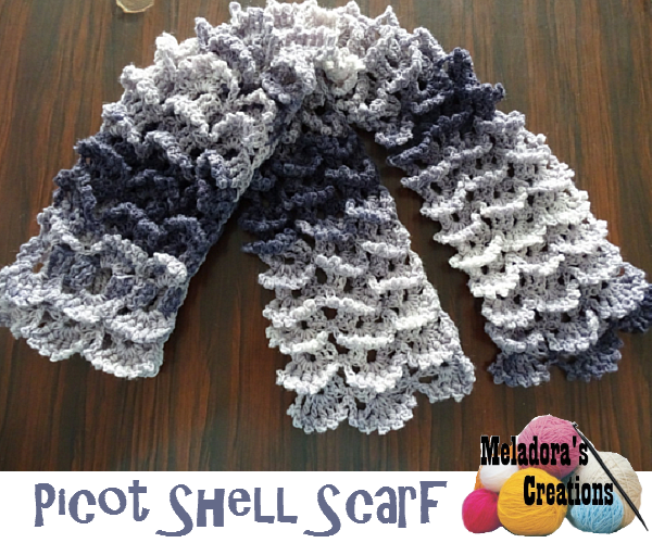 Picot Shell Stitch Scarf - Free Pattern and Video Tutorials
