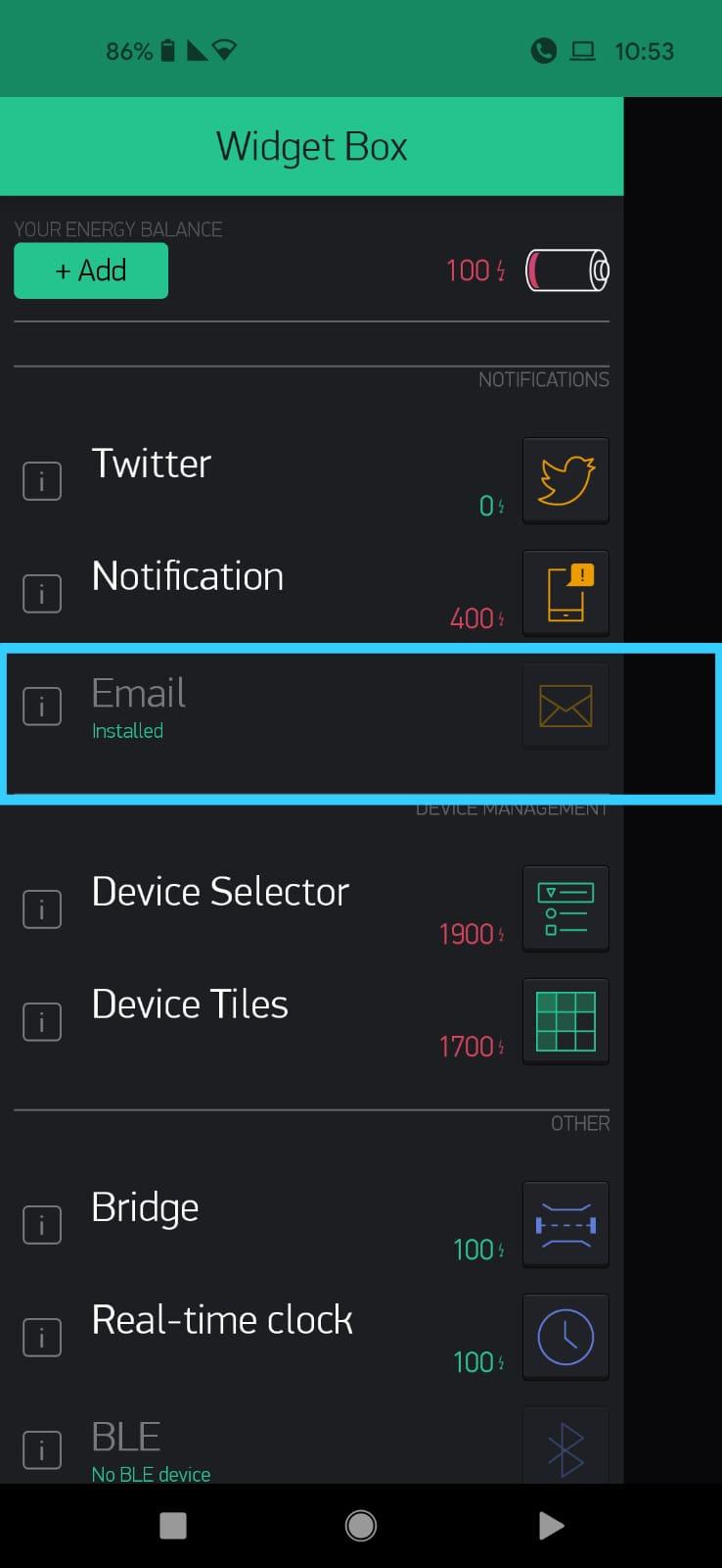Widgets We Will Make Use Of