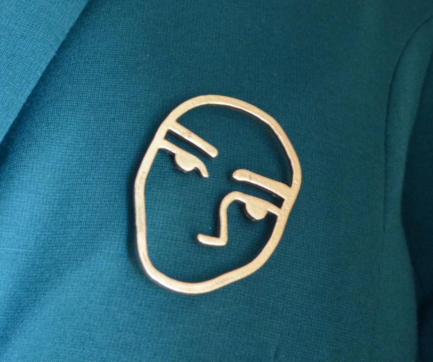 Abstract Face 3D Printed Jewelry 