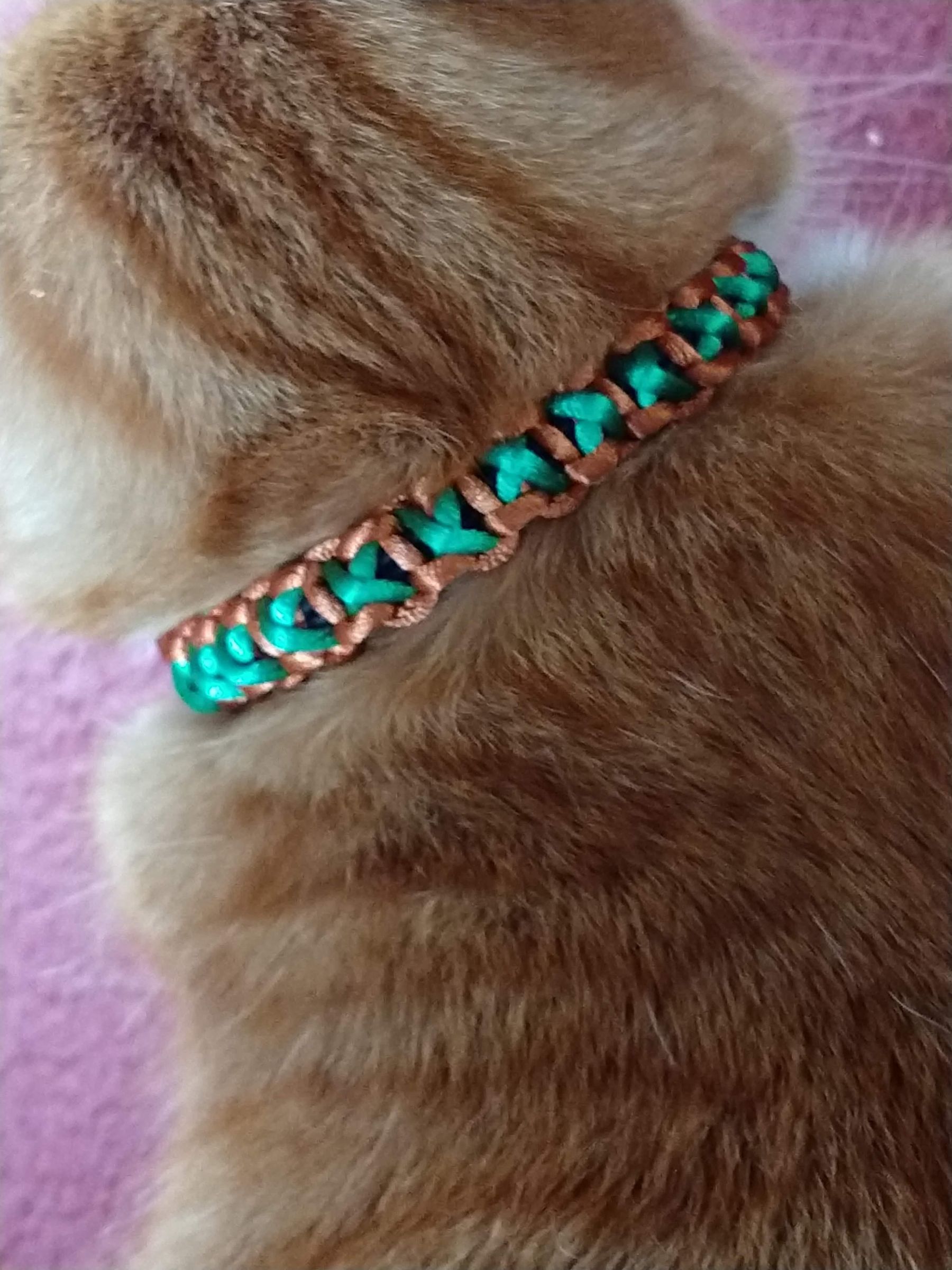 "Hugs and Kisses" Rattail Satin Elasticated Cat / Kitten Collar 16