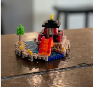 Mini 3d Perler Bead Island House