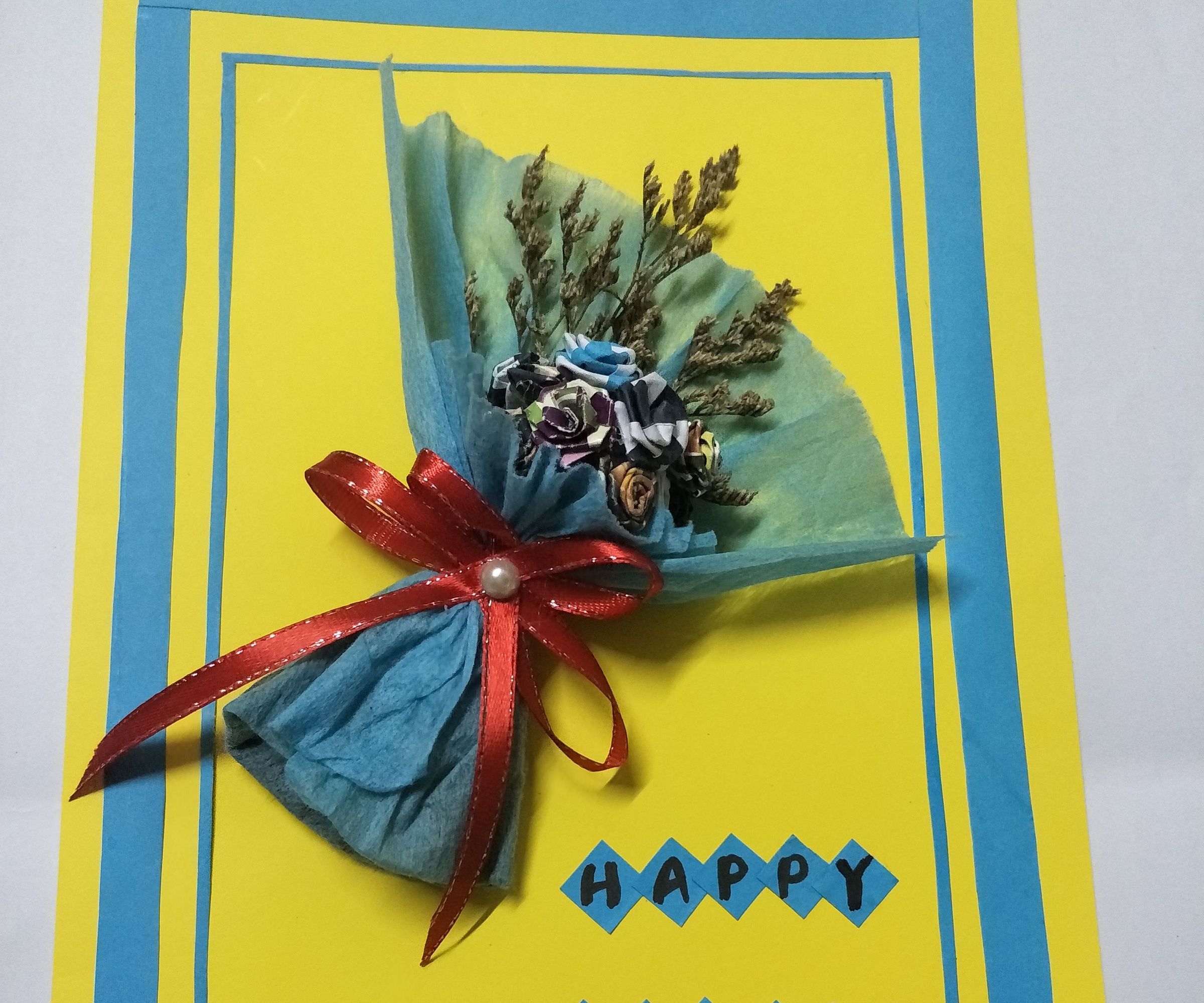 3D Paper Flower Greeting Card 