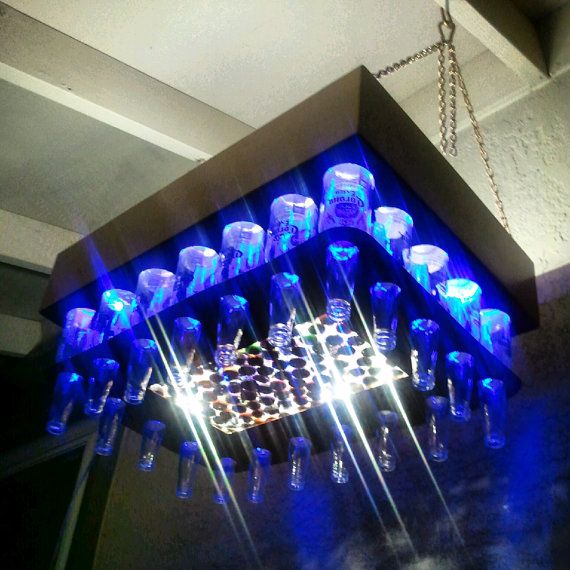 Aluminum Copper Colored Beer Bottle LED Light Chandelier (With Cap Saver Display)