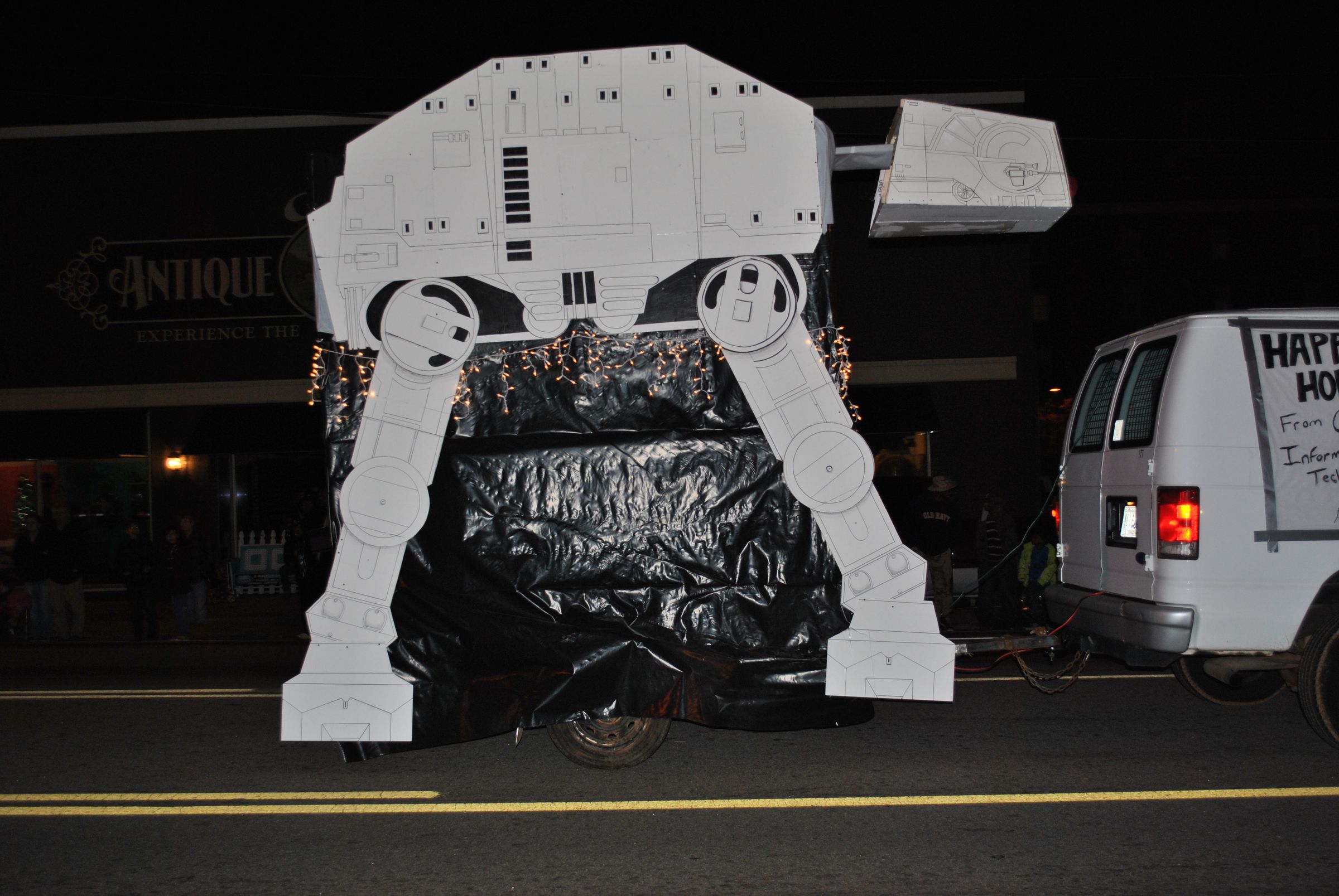 13 FOOT TALL AT-AT "FLOAT" FOR CHRISTMAS PARADE.