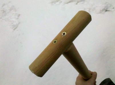 Assemble the Car Snow Shovel With Wood Handle and Grip