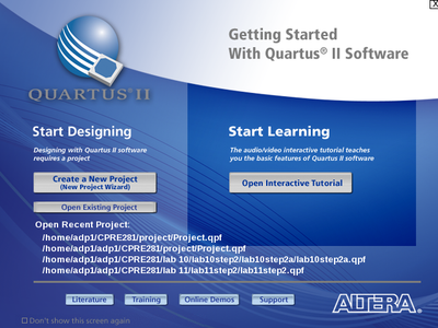 Starting Quartus