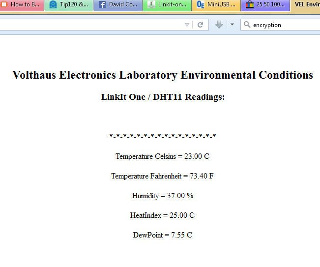 LinkIt One DHT11 Webserver