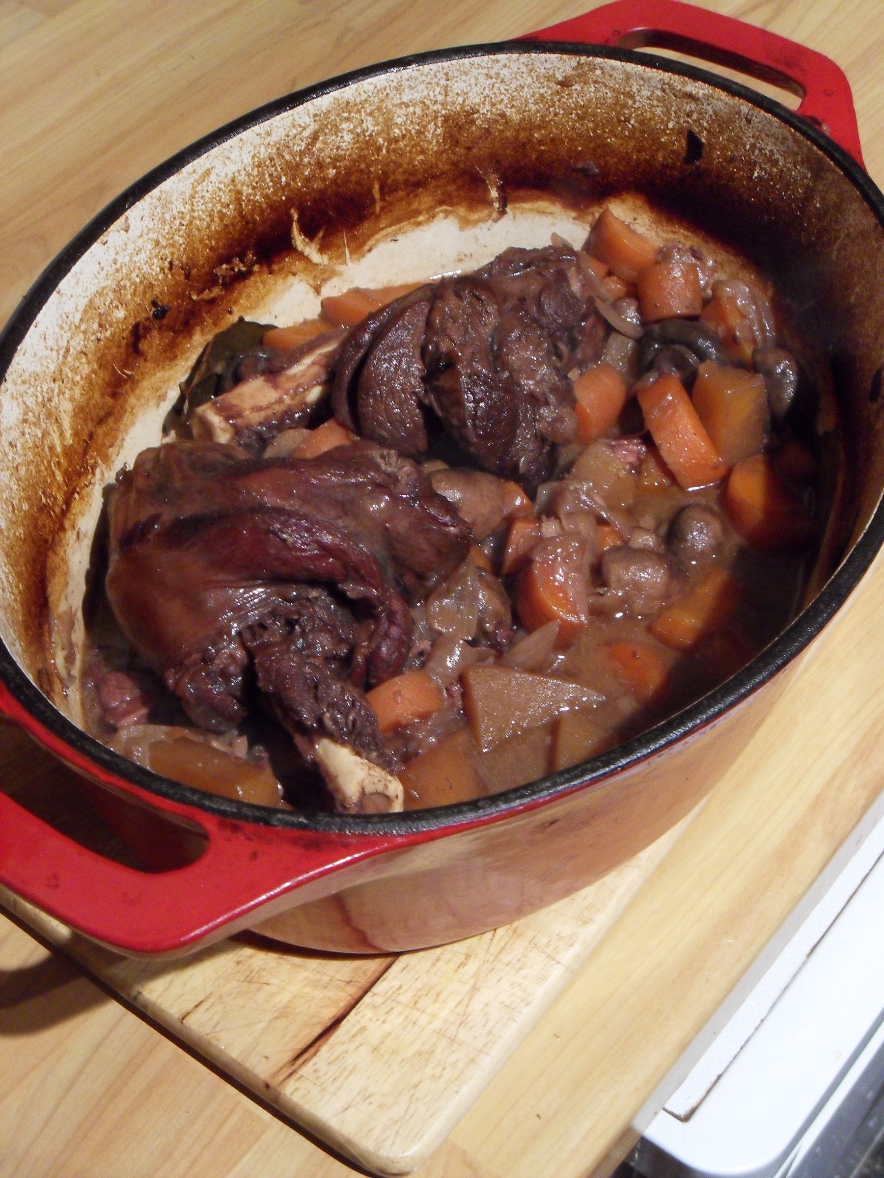 Venison Shank Casserole With Red Wine and Juniper Berries 6 Steps