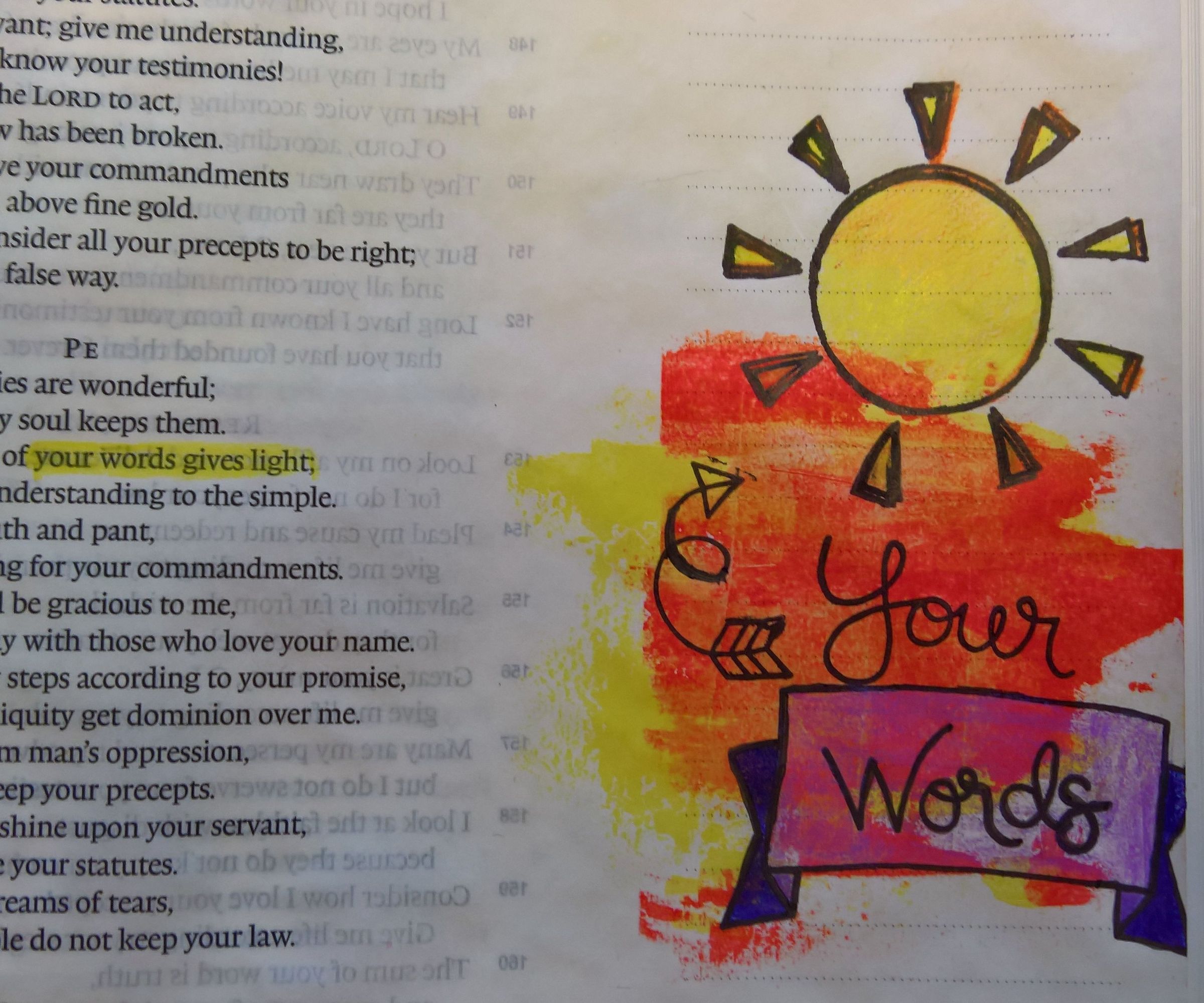 Bible Journaling - Psalms 119:130