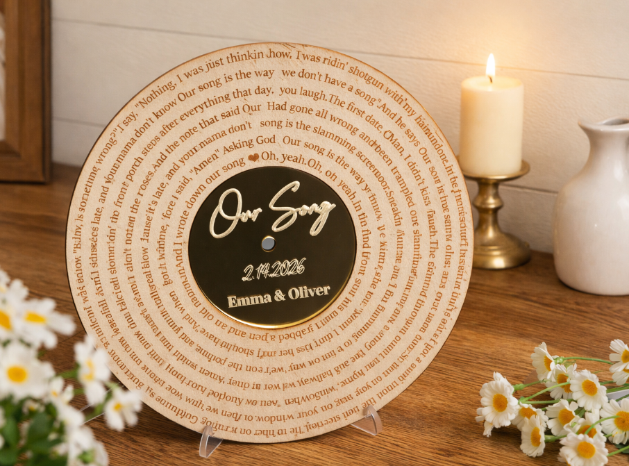 How to Laser Cut a Custom Lyric CD Decor for Valentine's Day?
