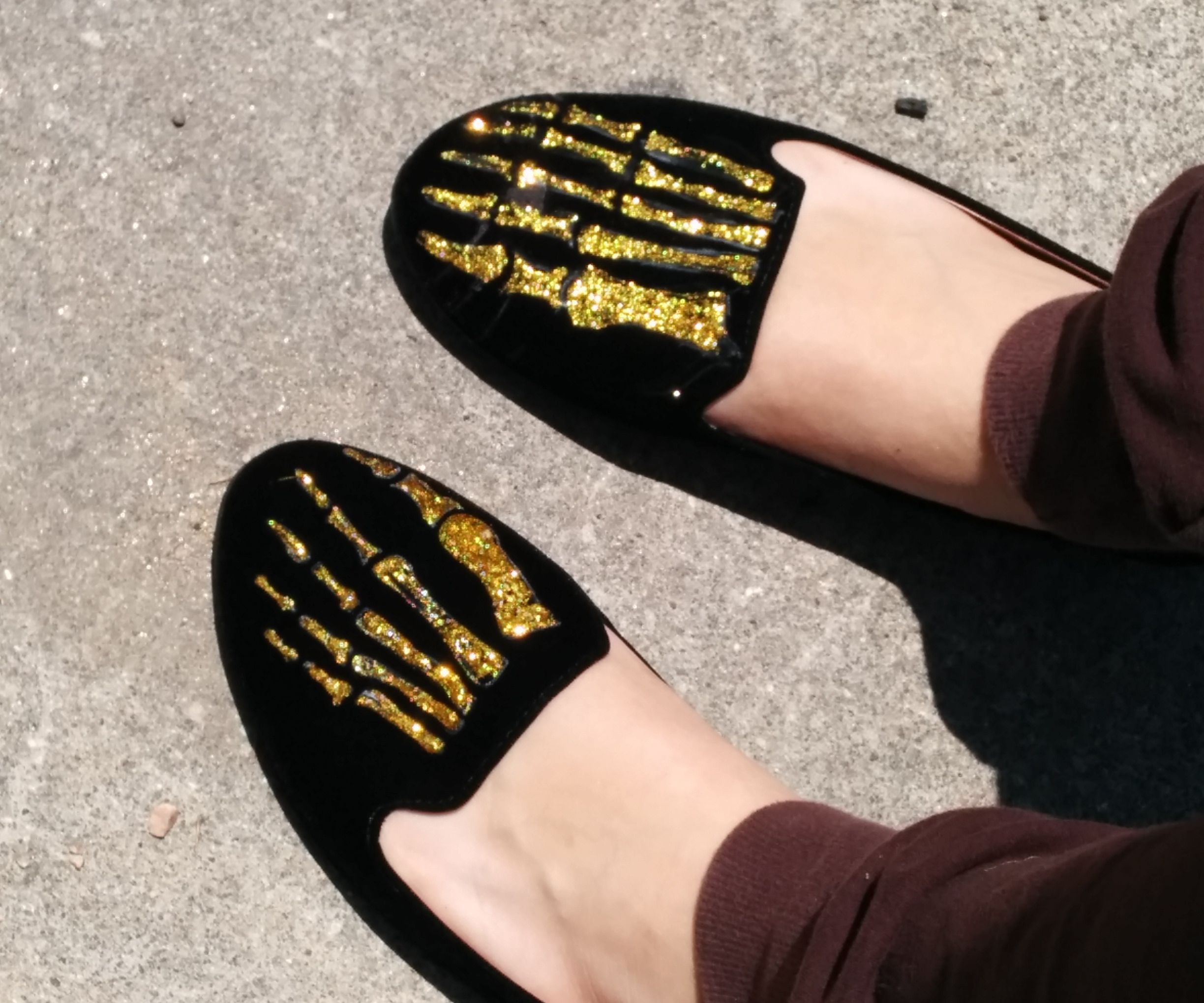 Skeleton Shoes Made With Laser Cut Stencils