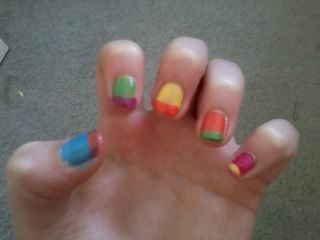 Cool Colour Block Nails