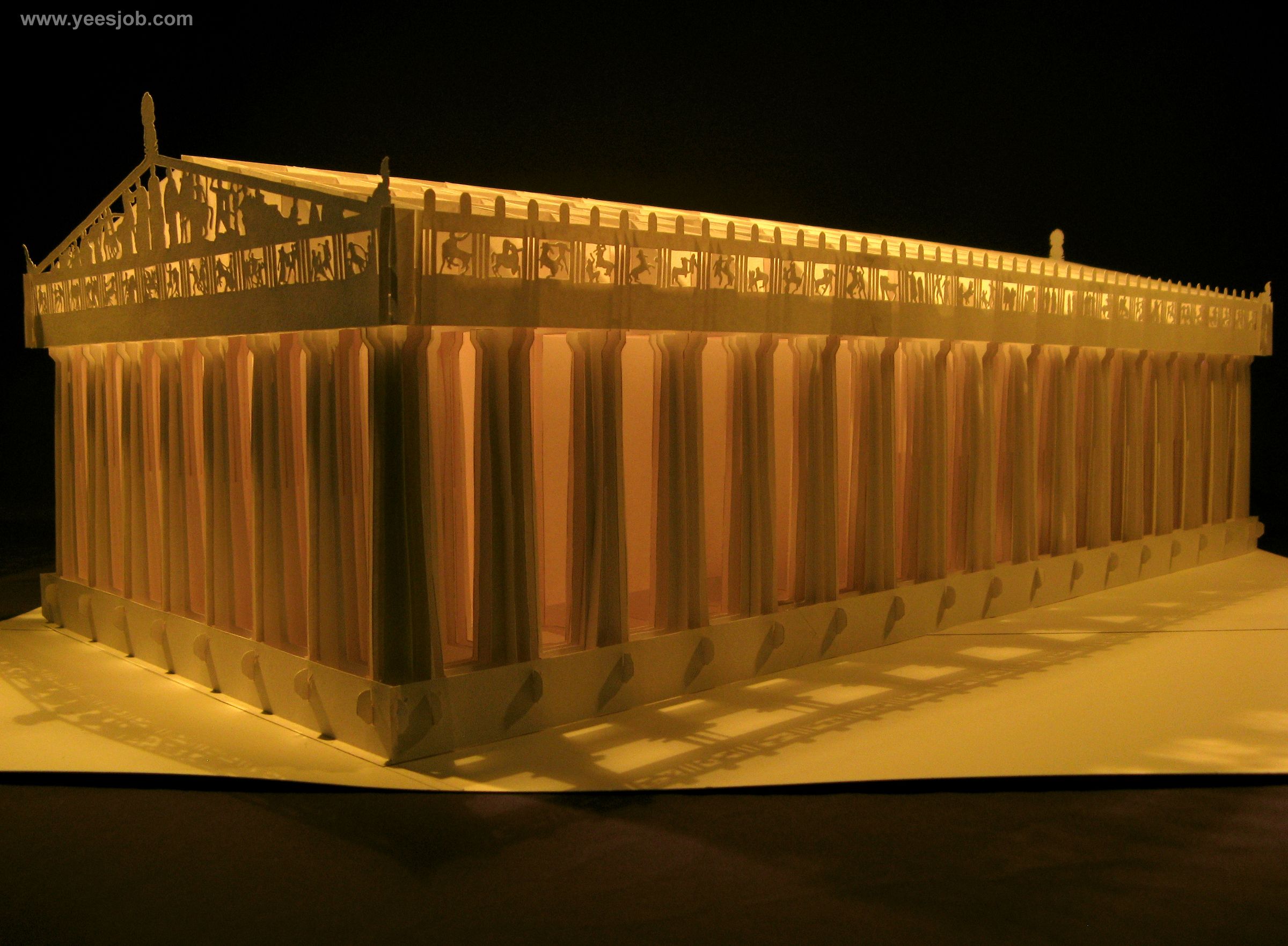 Athens Parthenon the King of the Pop Up Card Kirigami Origamic Architecture Foldable