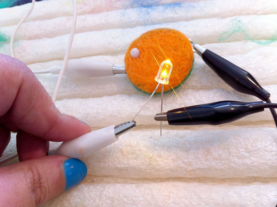Needle Felted Coin Cell Battery Pack
