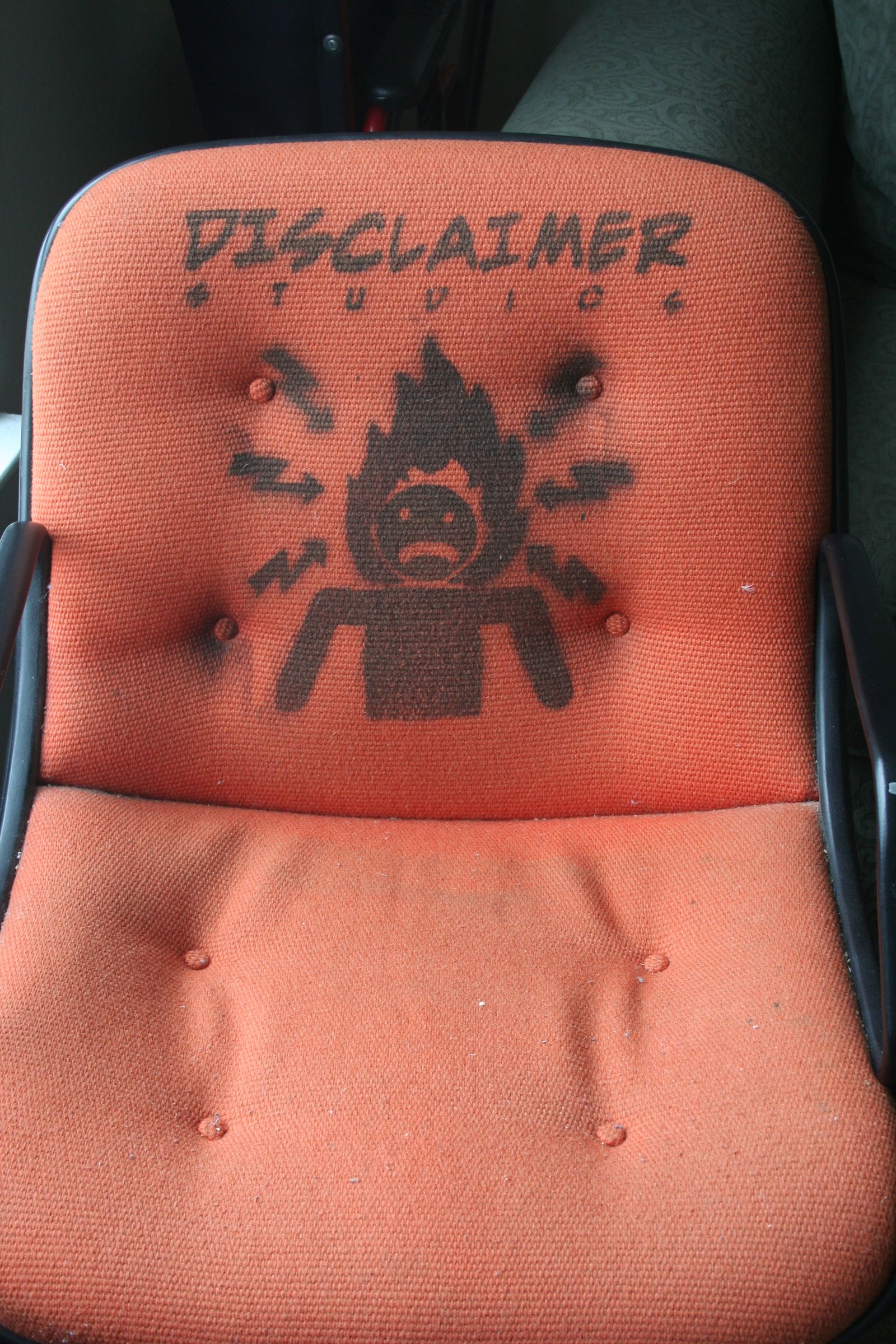 "Disclaimer Studios" Spray Painted Stencil Logo Chair
