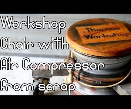 Workshop Chair With Air Compressor From Scrap