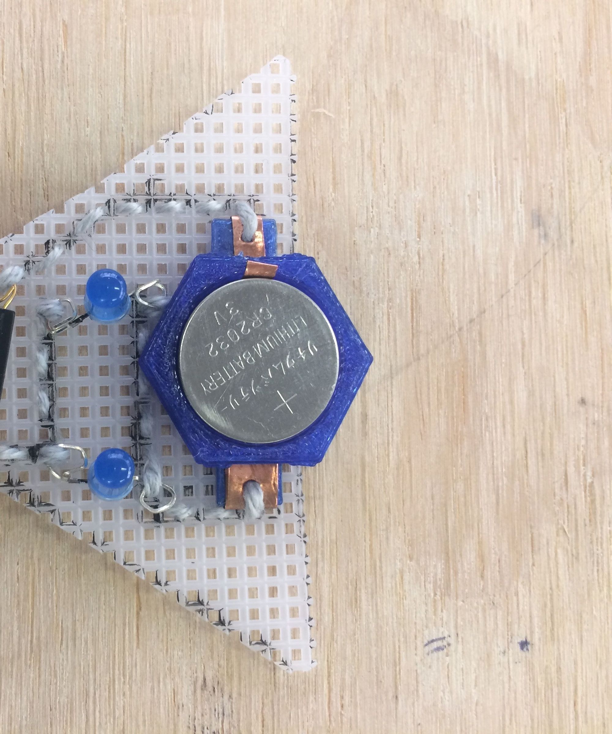 3D Printed Sewable Battery Holder