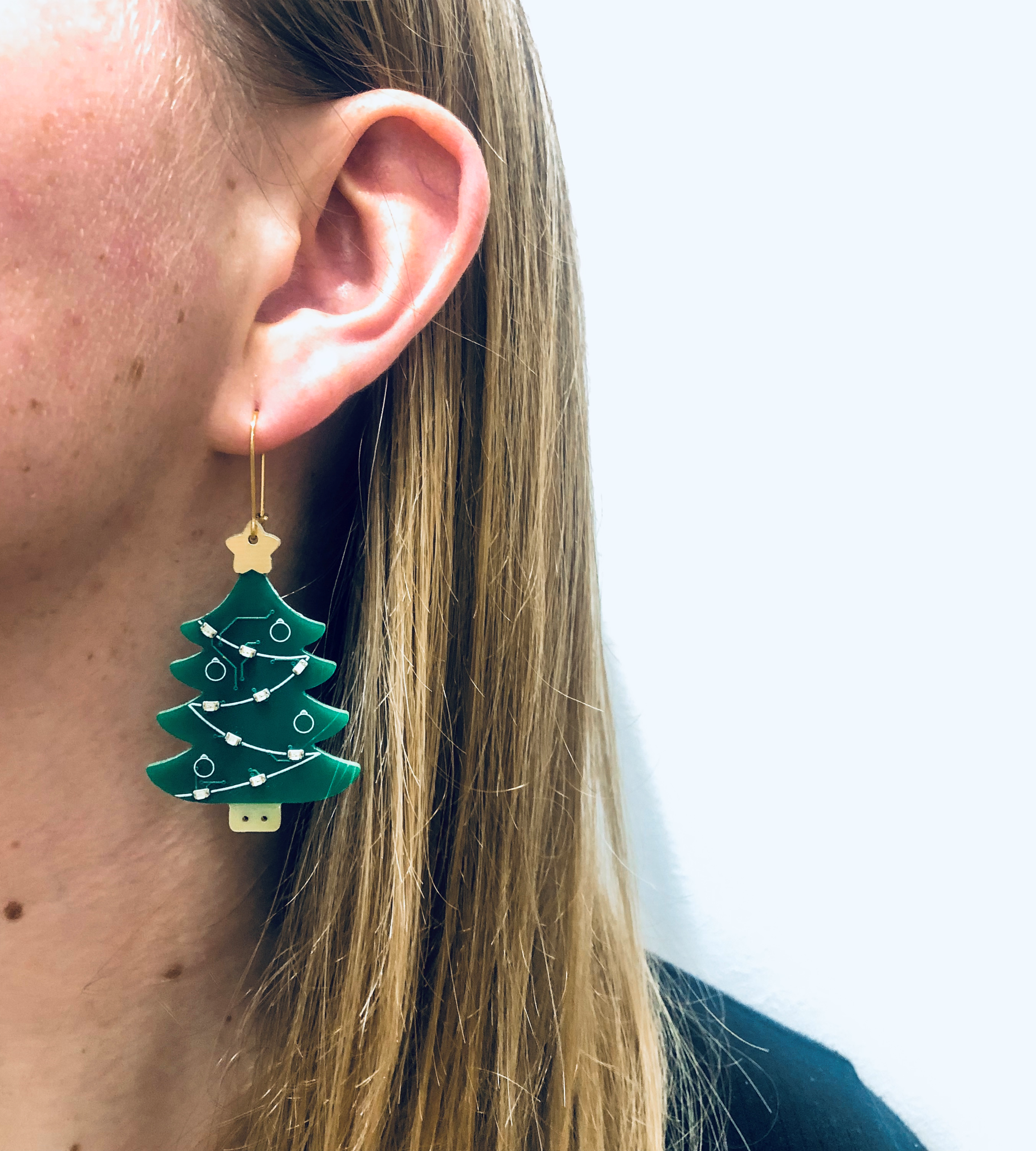 PCB Christmas Tree Earrings