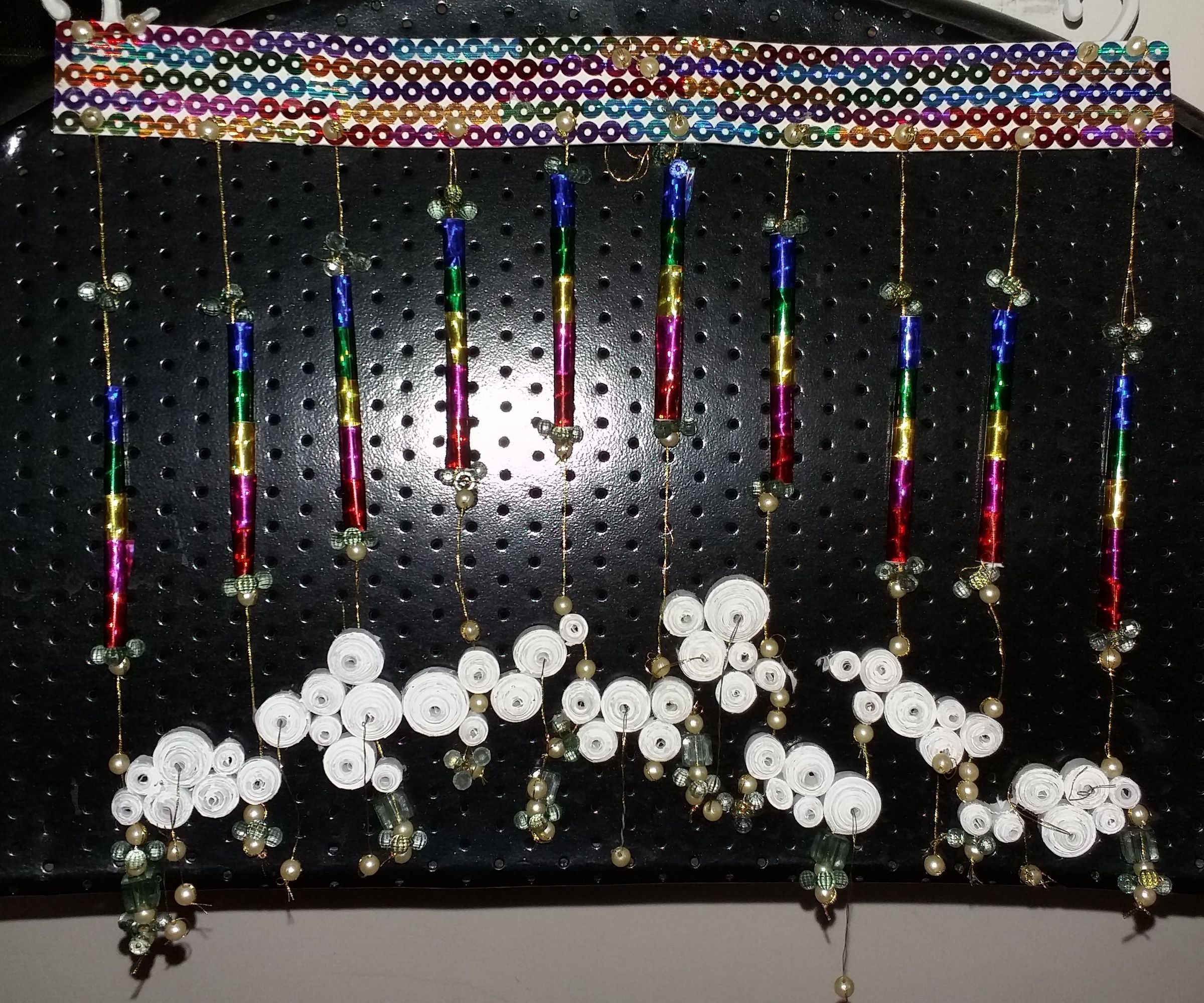 Quilled Clouds and Rainbow Wall Hanging