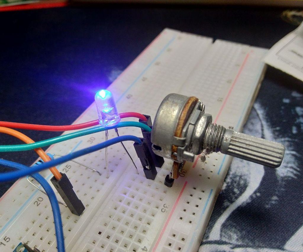 Adjust LED Brightness Using Potentiometer 4 Steps Instructables