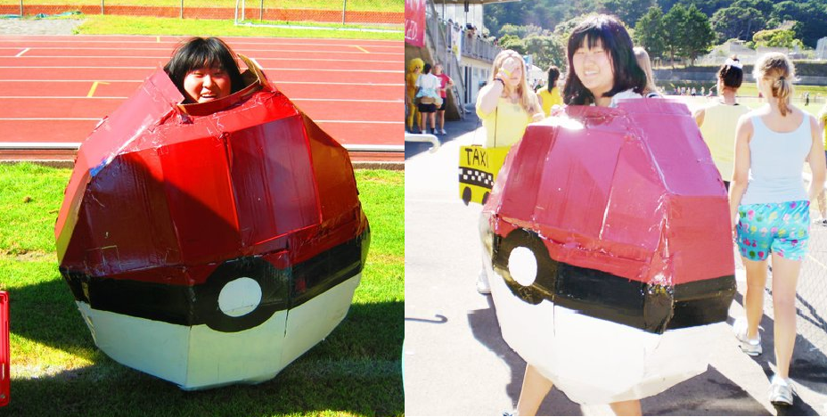 Cardboard Pokeball Costume