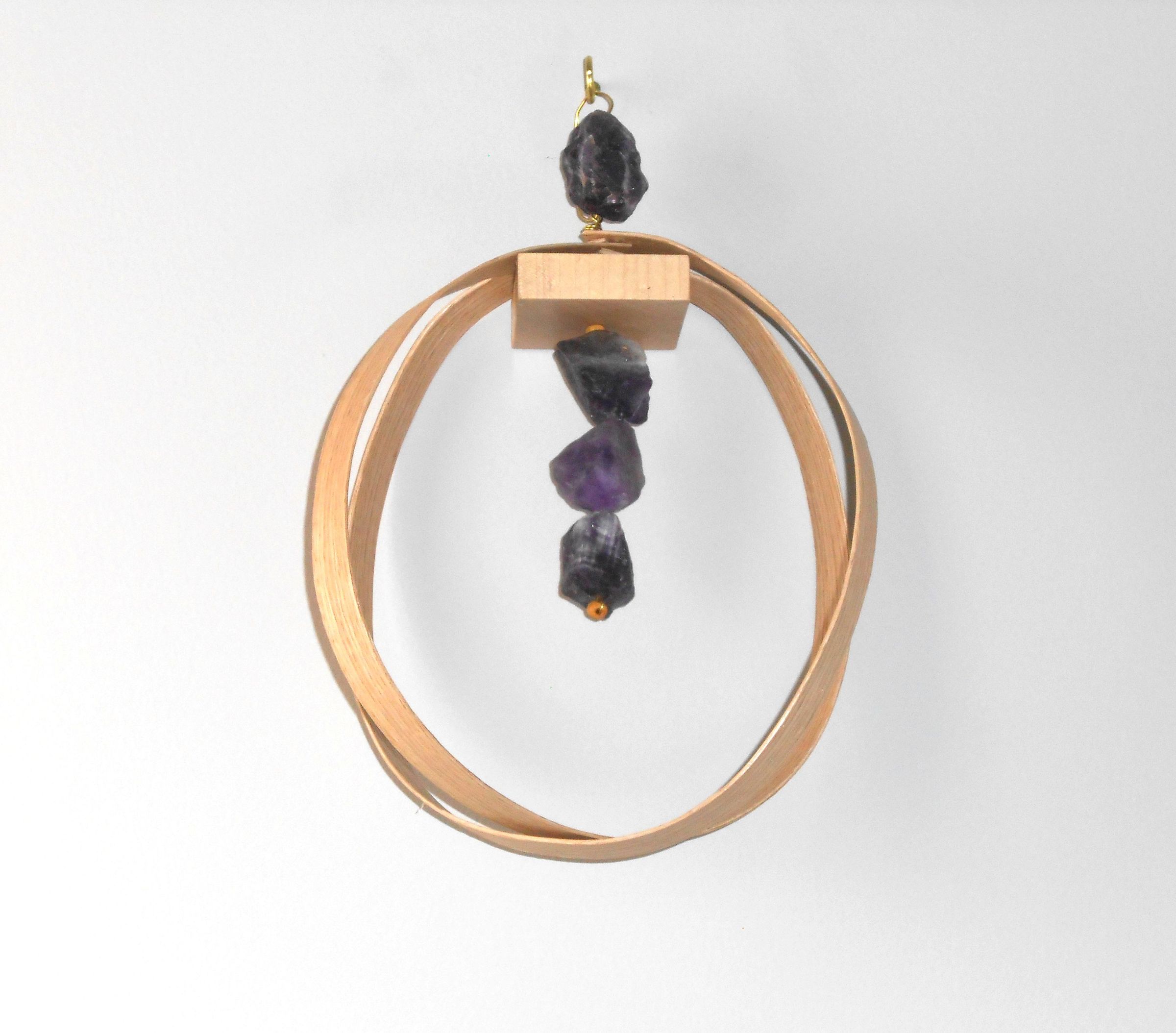 Crystal and Wood Wall Hanging