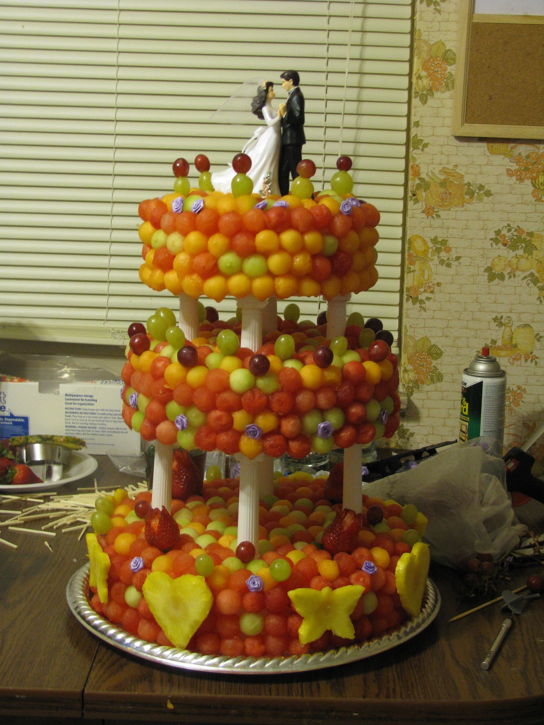 Fresh Fruit Three Tier Wedding Cake