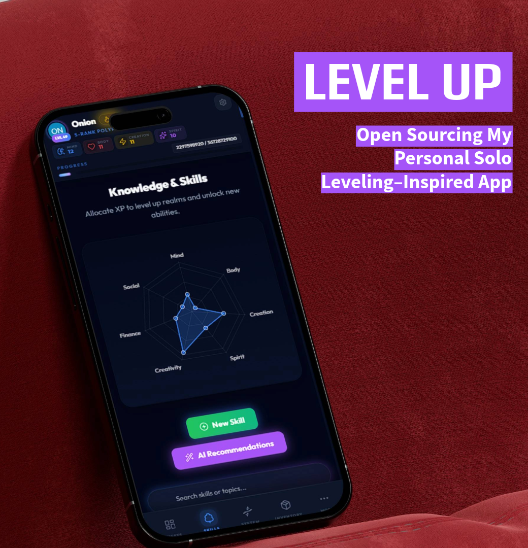 Open Sourcing My Personal Solo Leveling Inspired App: Level Up