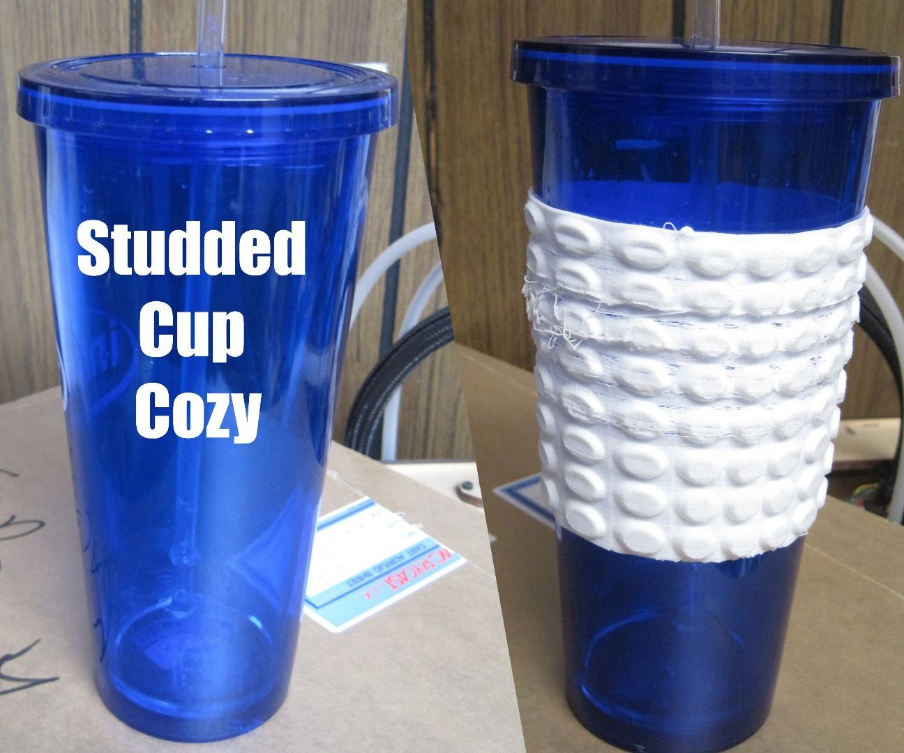 Studded Cup Cozy : flexible 3d printed studded belt for my cup