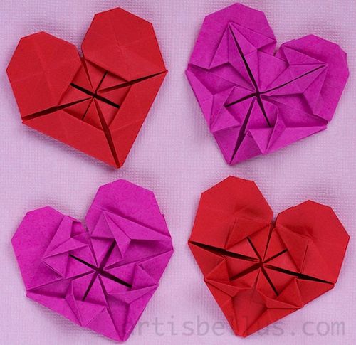 How to Make an Origami Flower Heart!