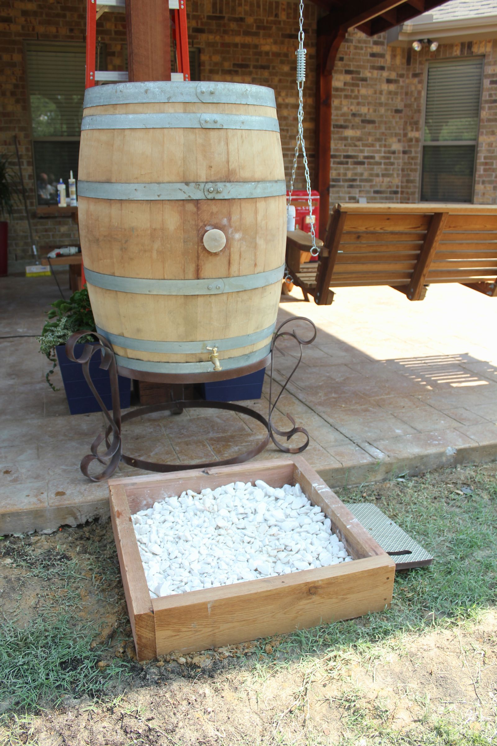 Rustic Rain Barrel