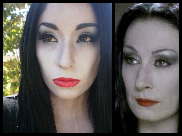 morticia addams Halloween makeup