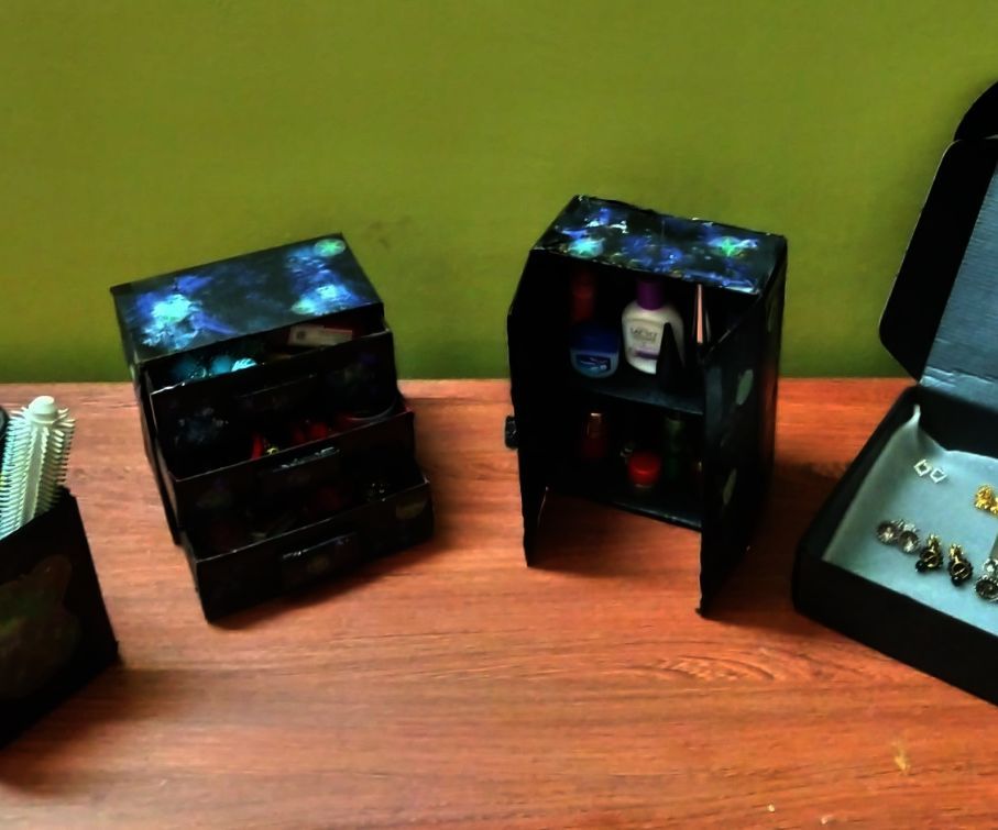 Galaxy Themed Cardboard Table Organizer