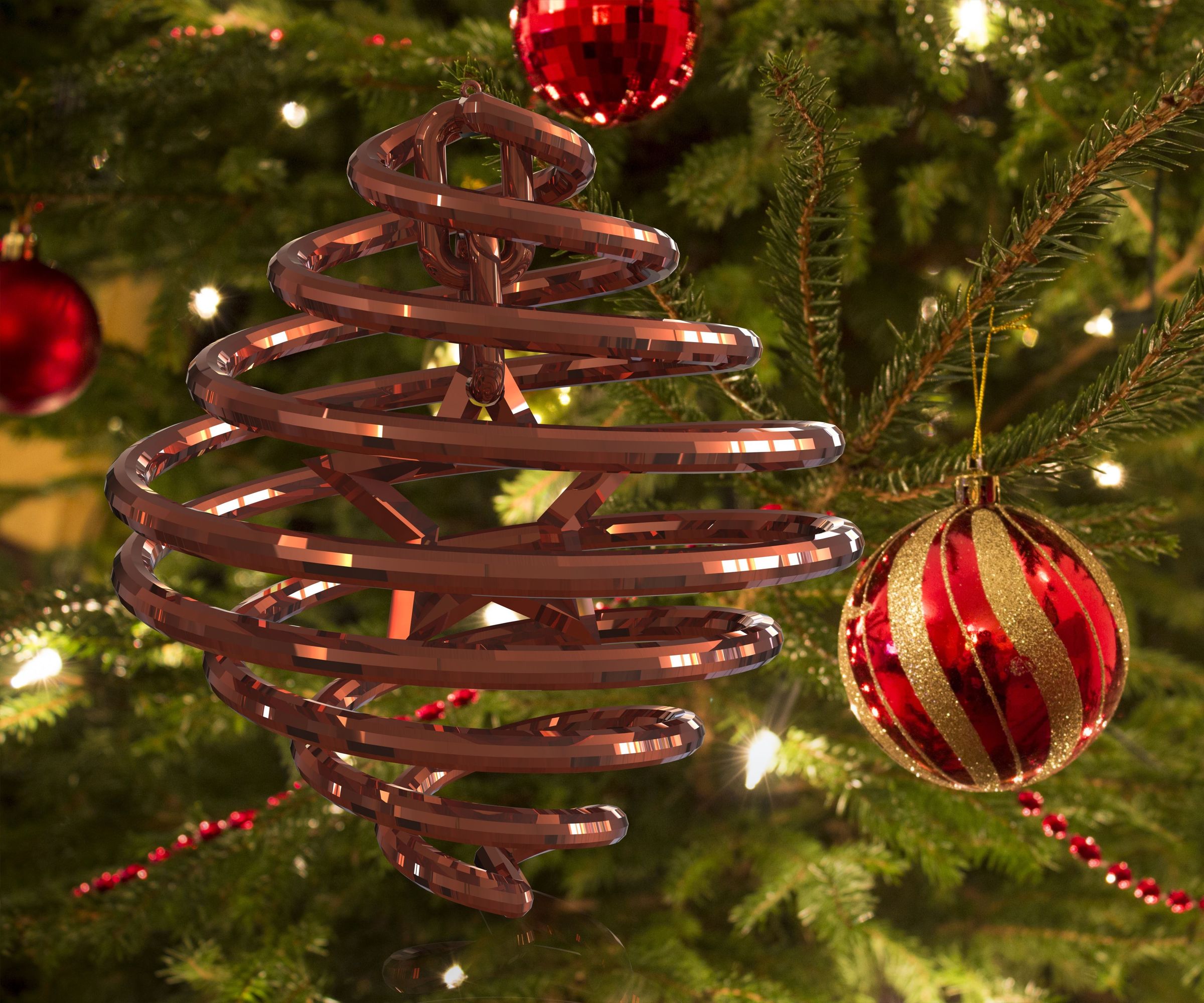 3D Printed Double Helix Christmas Ornament