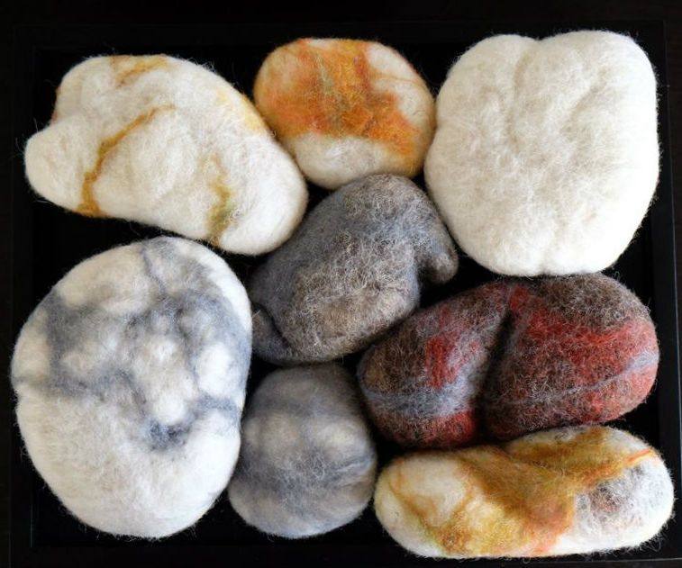 Wet Felt Realistic Stones Using a Washing Machine